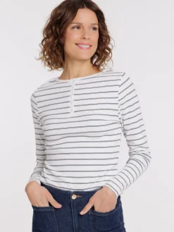 T-shirt rayé manches longues femme