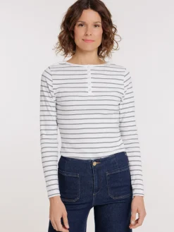 T-shirt rayé manches longues femme