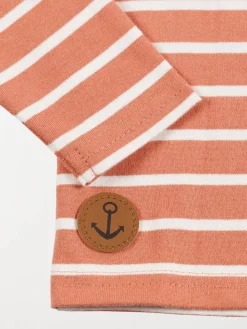 T-shirt rose sauvage rayé garçon (3-36M)