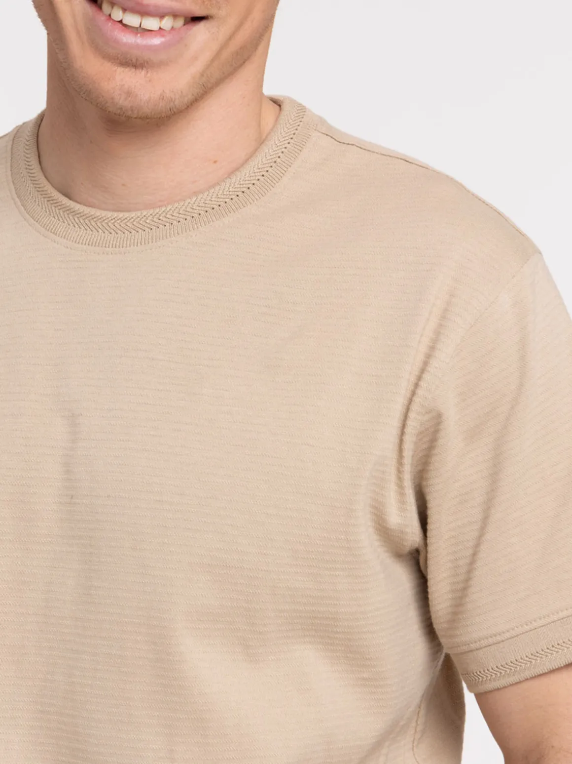 T-shirt sable col rond homme