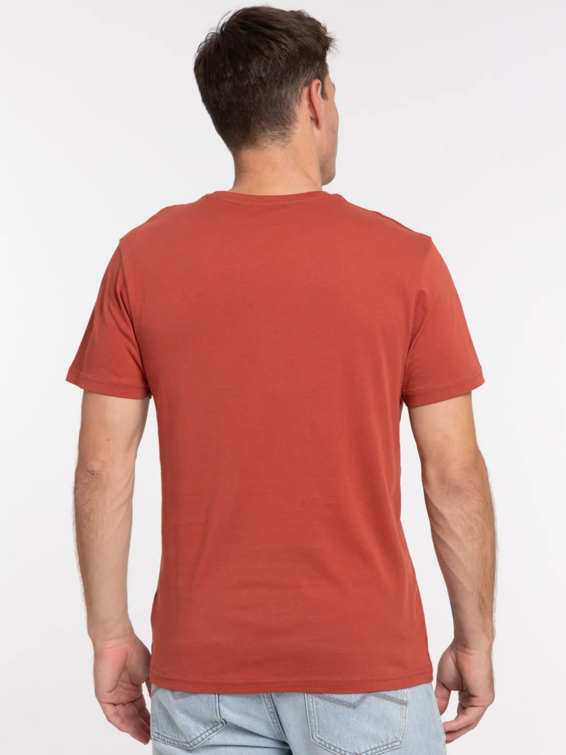T-shirt slim fit coloris tomette homme