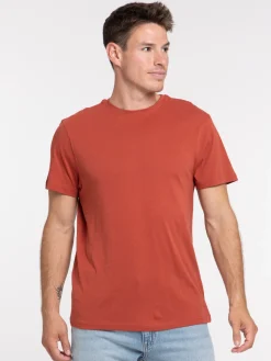 T-shirt slim fit coloris tomette homme