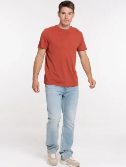 T-shirt slim fit coloris tomette homme