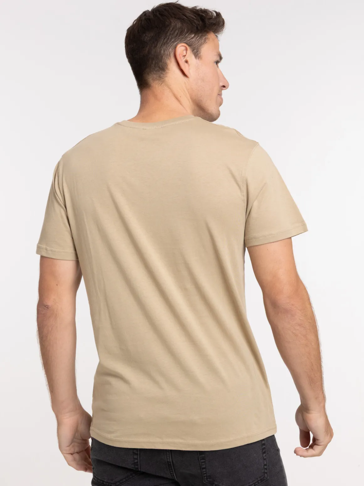 T-shirt slim fit coloris taupe homme