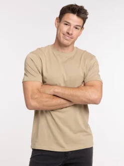 T-shirt slim fit coloris taupe homme