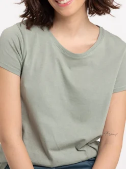 T-shirt tilleul grisé basique femme