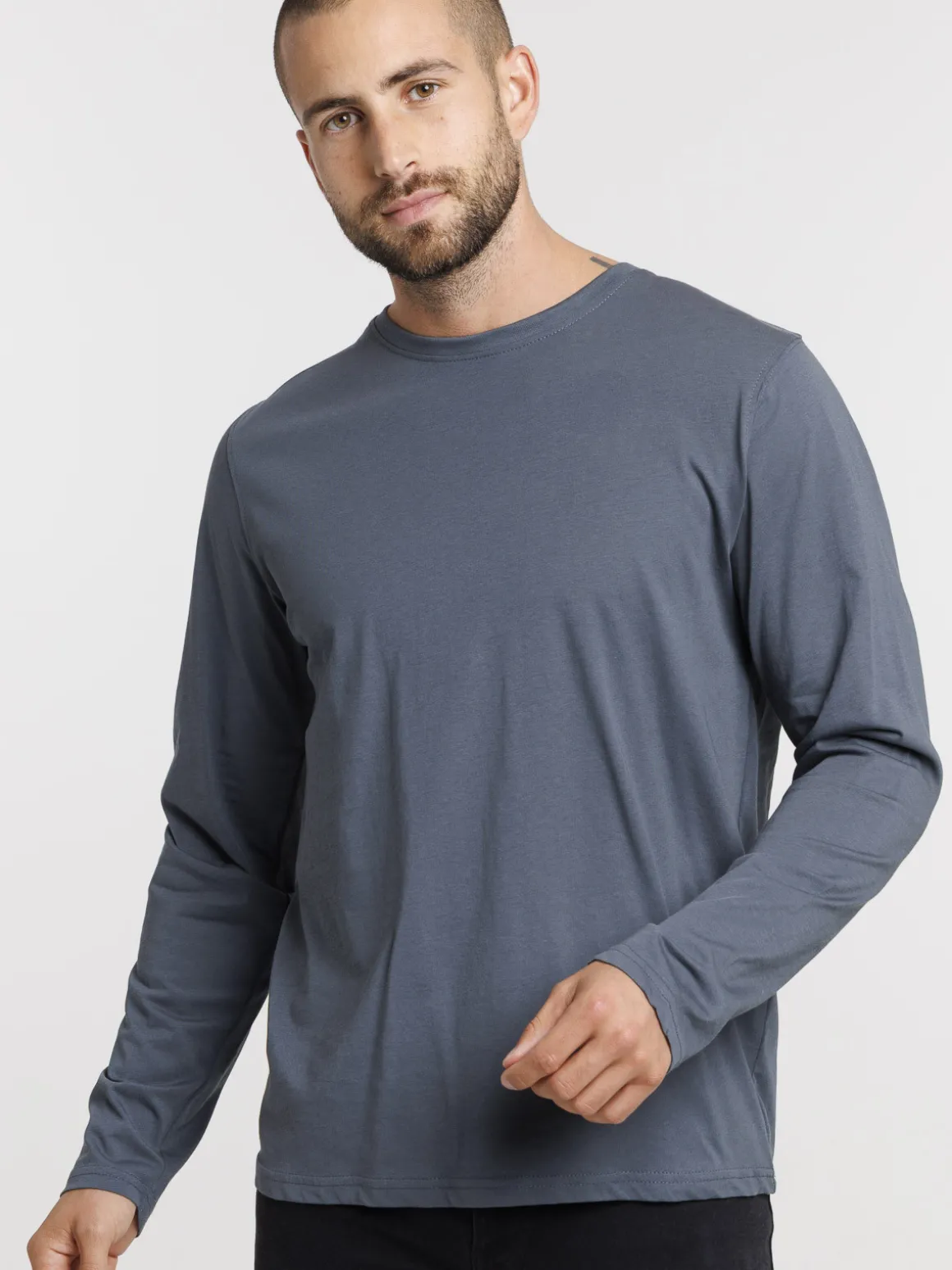 T-shirt uni manches longues homme