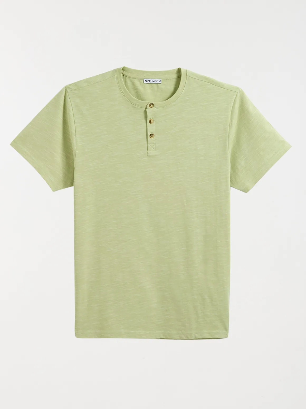 T-shirt wasabi col rond boutonné homme