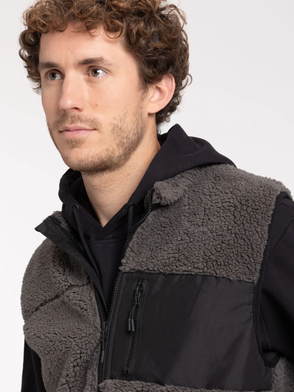 Veste col montant sans manches homme