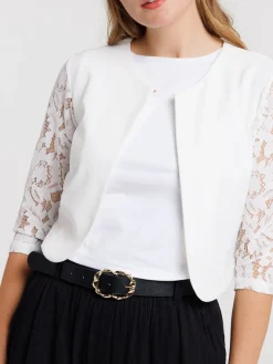 Veste courtes manches dentelles femme