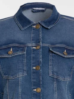 Veste denim stone grande taille femme