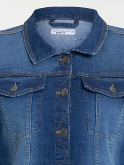 Veste denim stone grande taille femme