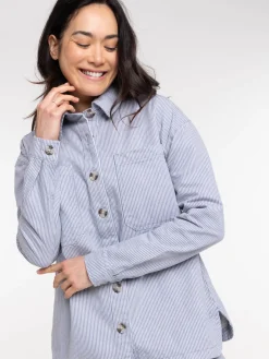 Veste femme rayée stormy blue