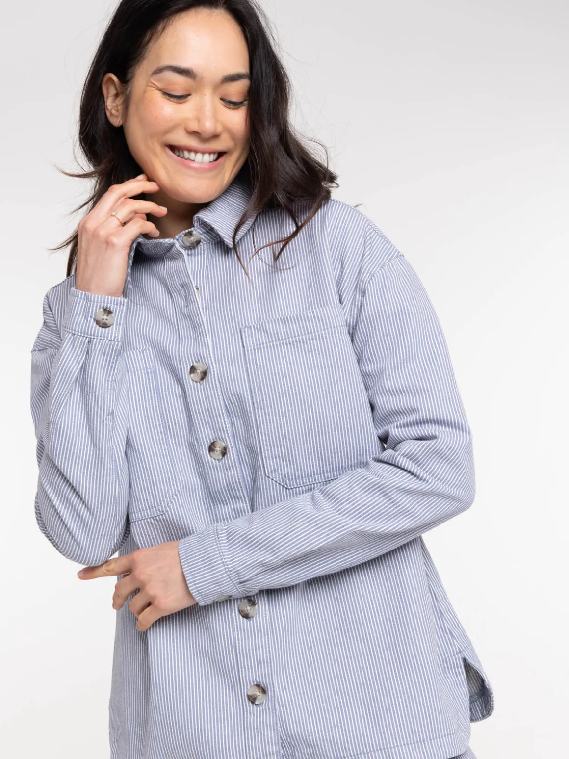 Veste femme rayée stormy blue