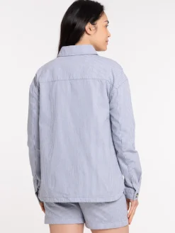 Veste femme rayée stormy blue