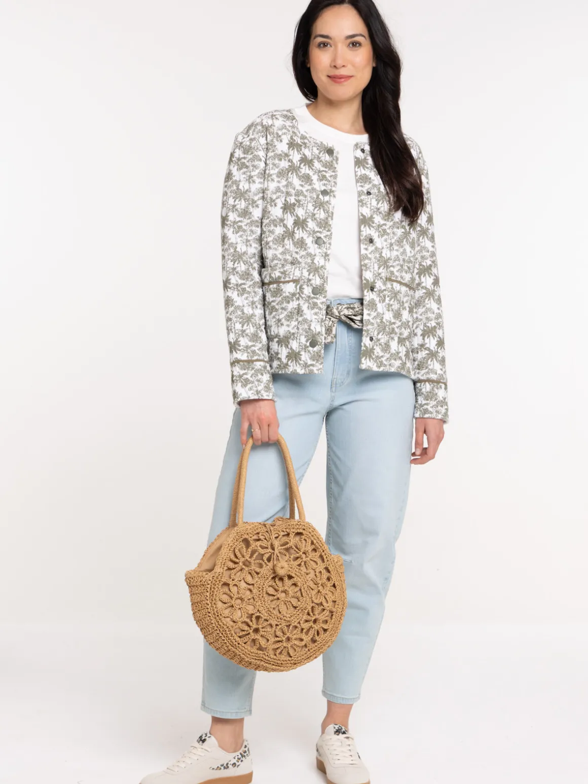 Veste motif palmier all over femme