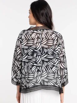 Veste noire imprimée femme