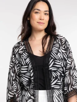 Veste noire imprimée femme