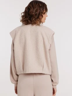 Veste sans manches beige chiné femme