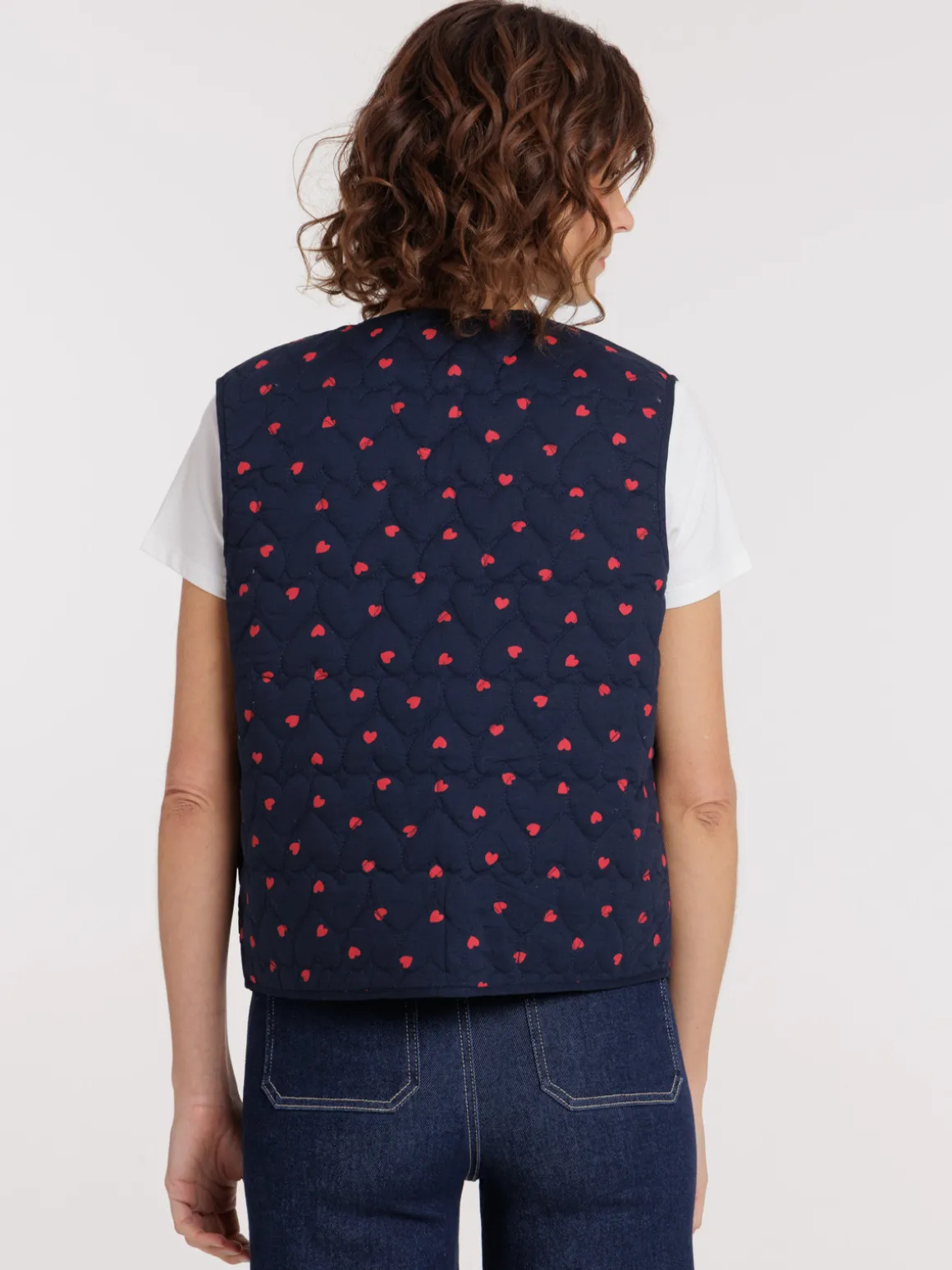 Veste sans manches coeurs femme