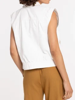 Veste sans manches écru femme