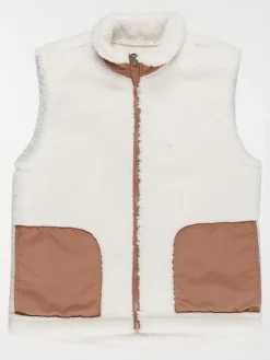 Veste sherpa sans manches fille (XXS-M)