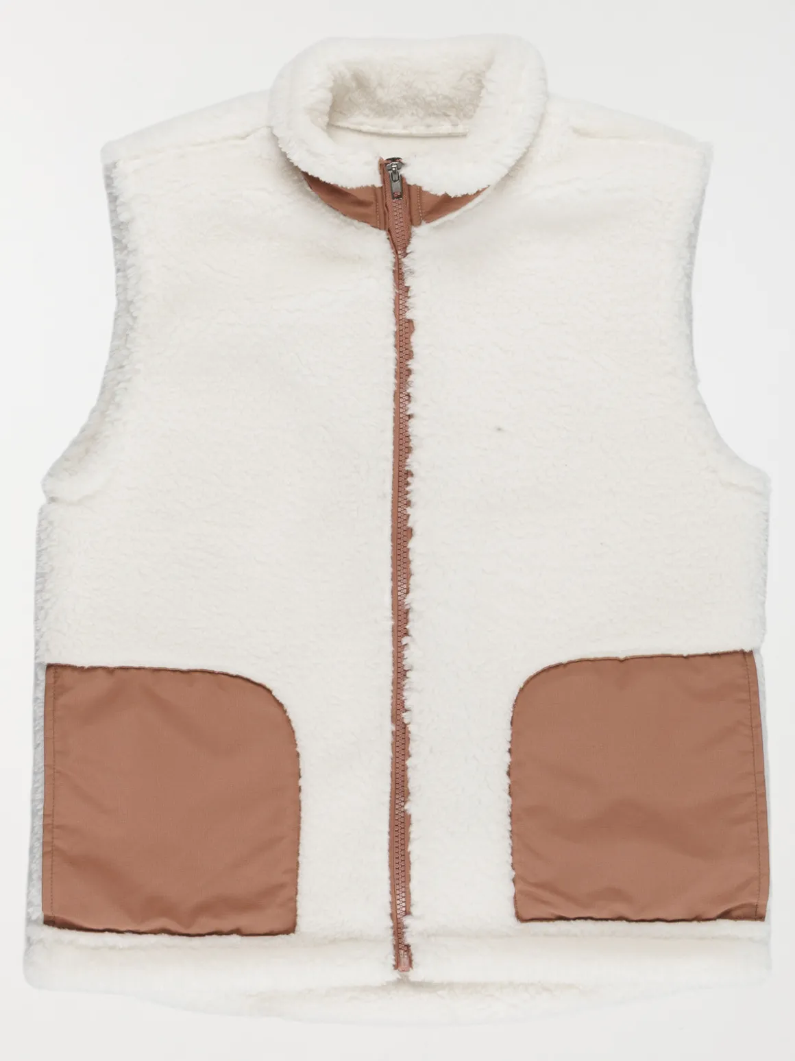 Veste sherpa sans manches fille (XXS-M)