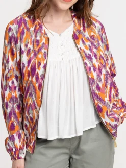 Veste teddy imprimé zippé femme