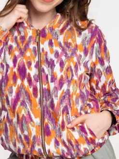 Veste teddy imprimé zippé femme