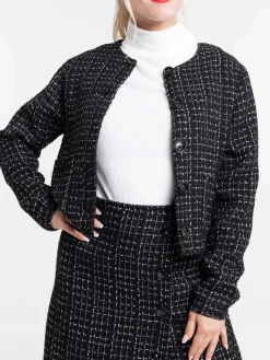 Veste tweed noire femme