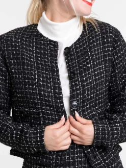 Veste tweed noire femme