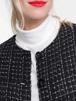 Veste tweed noire femme